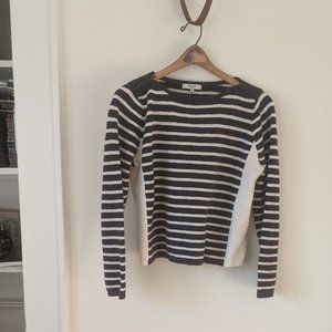 🚩SOLD🚩Navy Blue + White Horizontal Striped Pullover Sweater by Madewell Medium